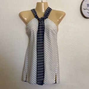 Cooper & Ella Sleeveless Tie Sash Neck Top